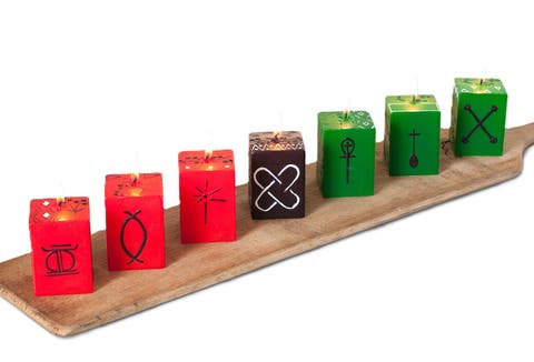 Kwanzaa Painted Candle Cube Collection - Set Of 7