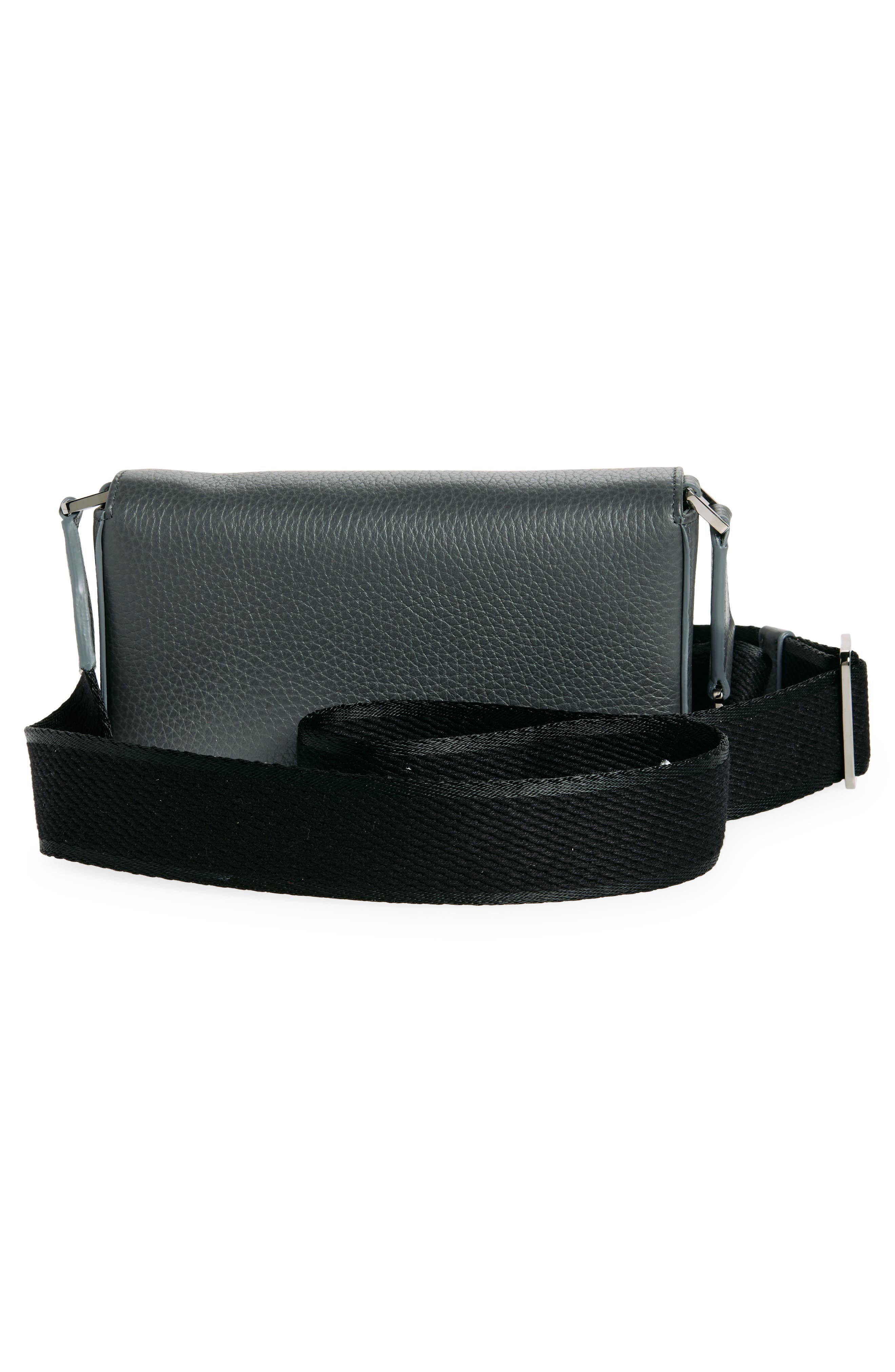 Dolce&Gabbana Mini Deerskin Leather Shoulder Bag, Alternate, color, Grigio