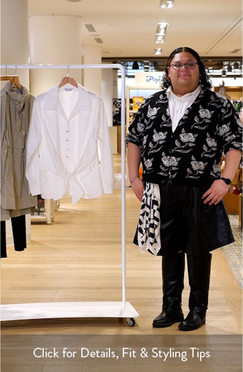 Leo Tie Front Cotton Button-Up Top, sales video thumbnail