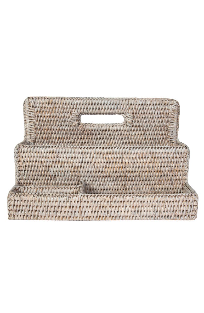 Artifacts Trading Company<sup>™</sup> Artifacts Rattan Standing Stationary Sorter, Alternate, color, White Wash