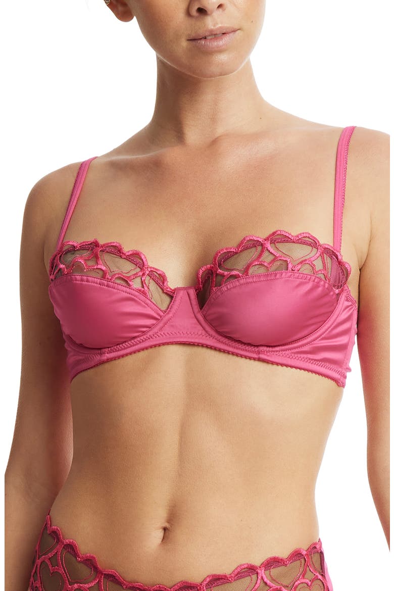 I Heart You Underwire Bra, Alternate, color, BLACK/ PINK