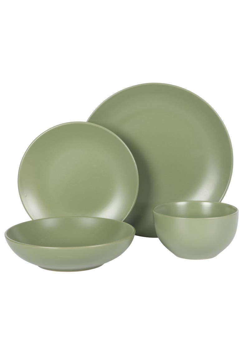 Queenslane Double Bowl Plates and Bowls Dinnerware Set, Alternate, color, Green