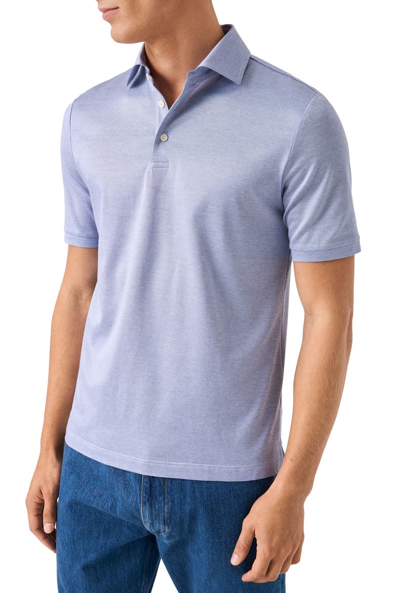 Filo Di Scozia Jacquard Polo, Main, color, MEDIUM BLUE