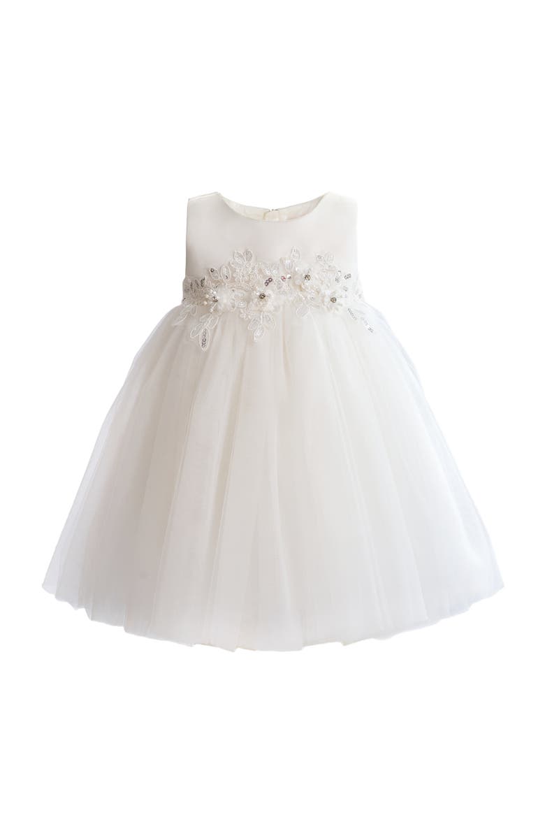 Tulleen Ribbon Bloom Gown, Main, color, White