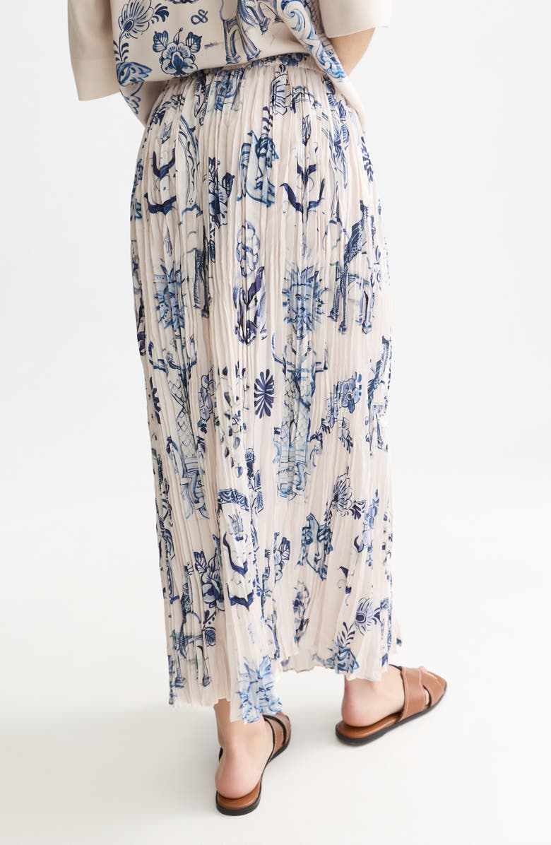 Scotch & Soda Pleated Midi Skirt, Alternate, color, Delft Tiles Blue