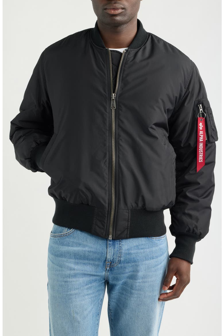 MA-1 Relaxed Bomber Jacket, Alternate, color, BLACK