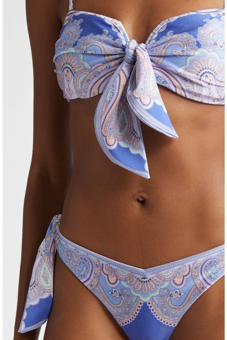 Maxine Tie Detail Two-Piece Swimsuit, Alternate, color, CORNFLOWER PAISLEY