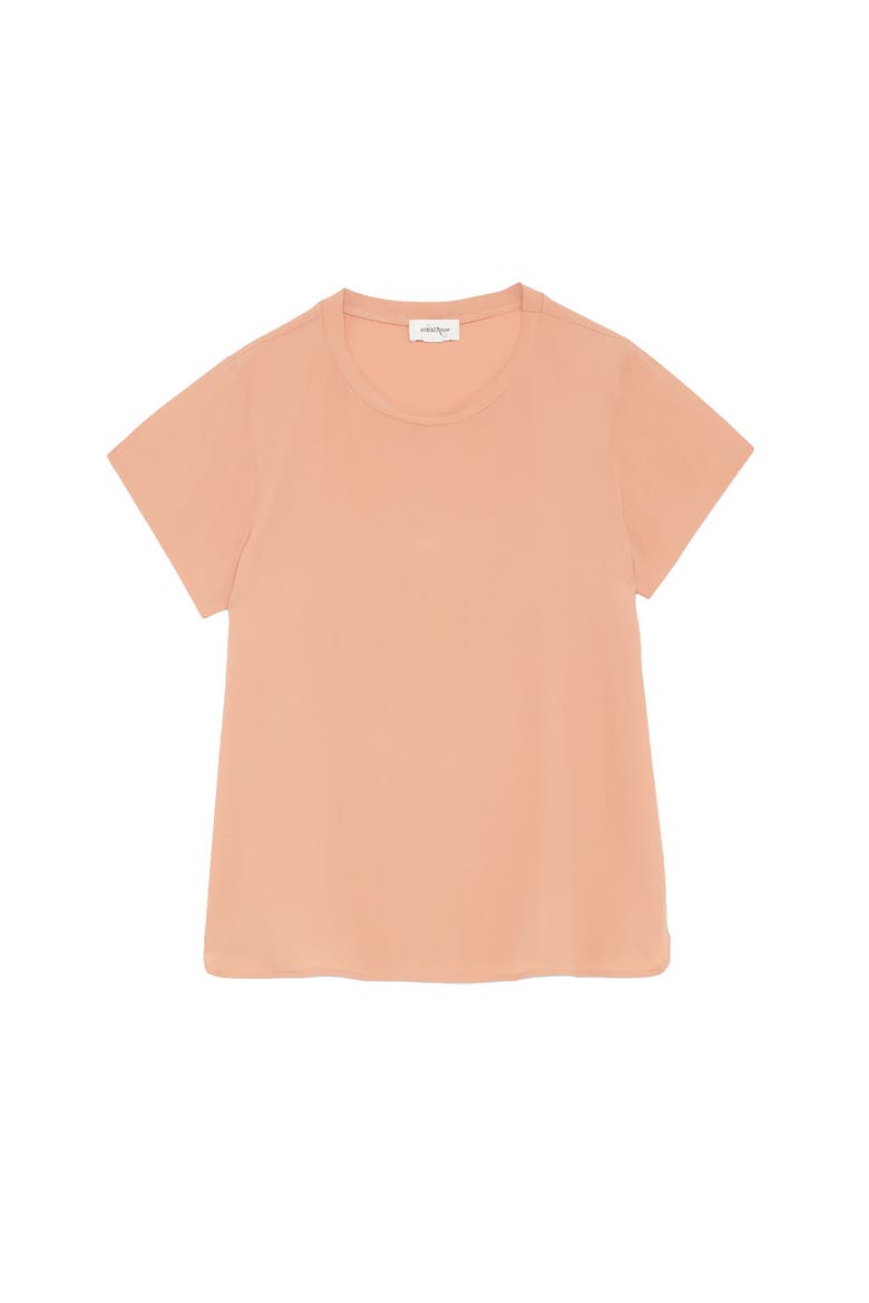 Silk Blend T-Shirt, Alternate, color, Peach