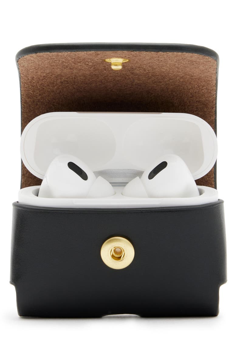 AllSaints Leather AirPod Case, Alternate, color,