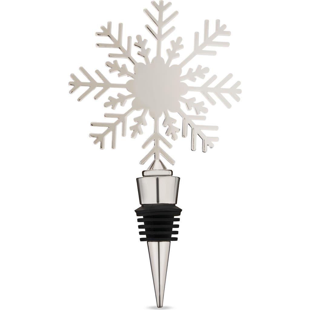 Twine Holiday Snowflake Bottle Stopper In Silver