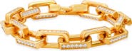 HMY JEWELRY 18k Gold Plated Stainless Steel Cubic Zirconia Chain Bracelet