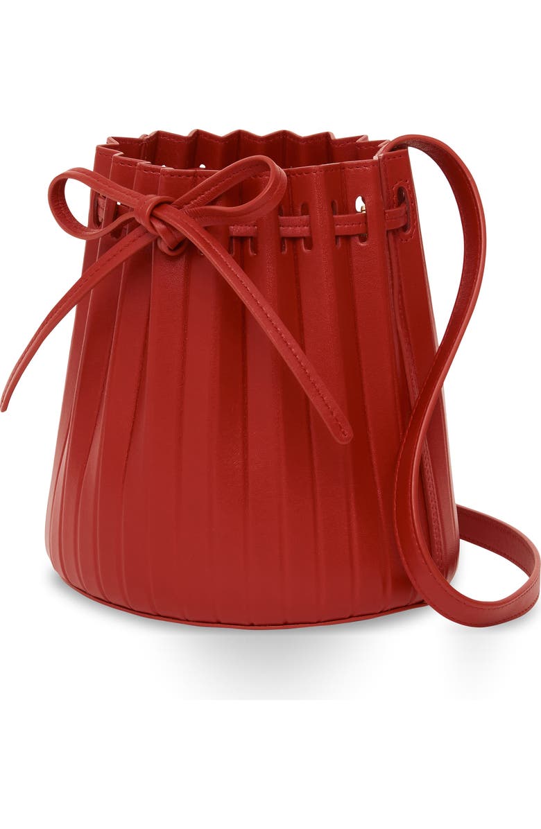 Mansur Gavriel Mini Pleat Leather Bucket Bag, Alternate, color,