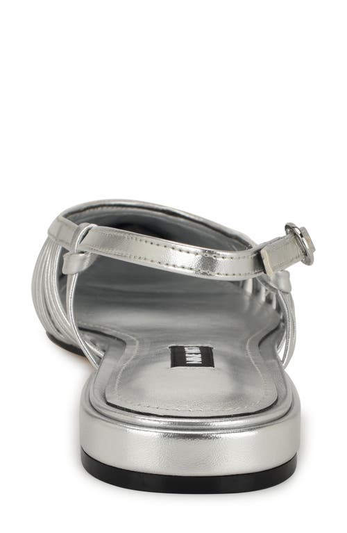Nine West Duria Slingback Flat In Silver