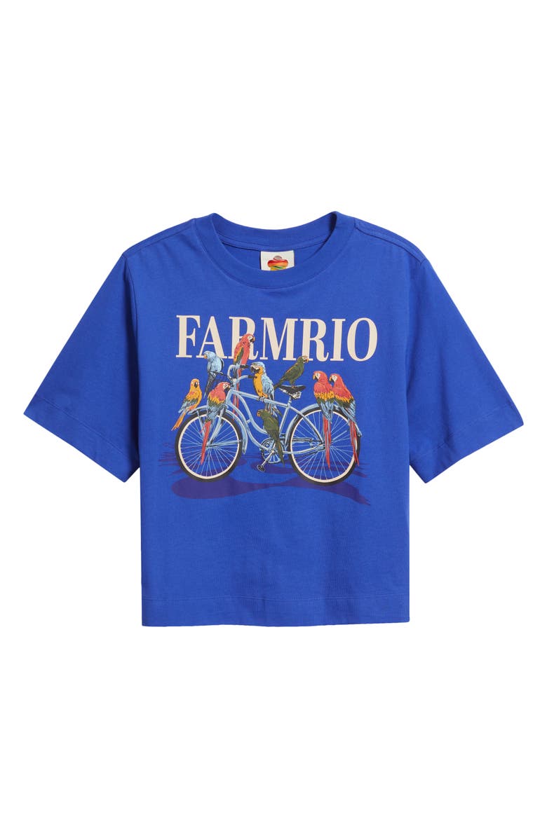 FARM Rio Bike Birds Graphic Boxy T-Shirt, Alternate, color, Blue