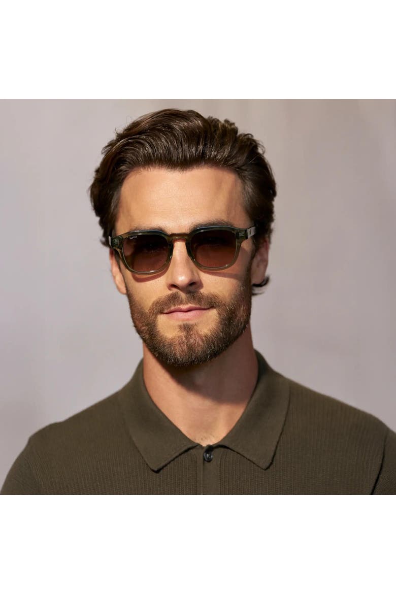 Nelson - 48mm Classic Square Polarized Sunglasses, Alternate, color, Crystal Agave Green