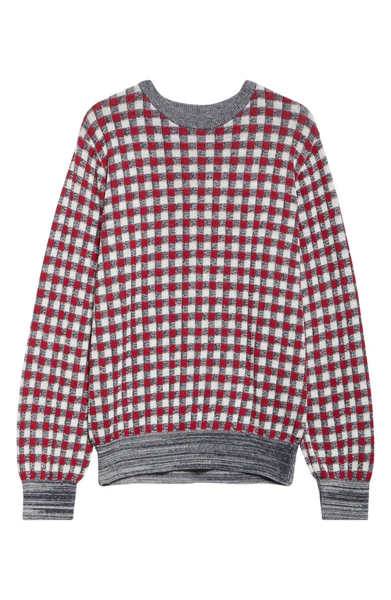 TAKAHIROMIYASHITA TheSoloist. Regular Fit Jacquard Crewneck Sweater, Alternate, color, Navy X Red