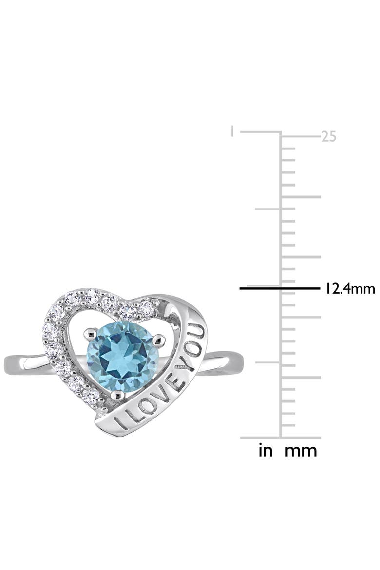 Blue & White Topaz I LOVE YOU Heart Ring, Alternate, color, Blue Topaz