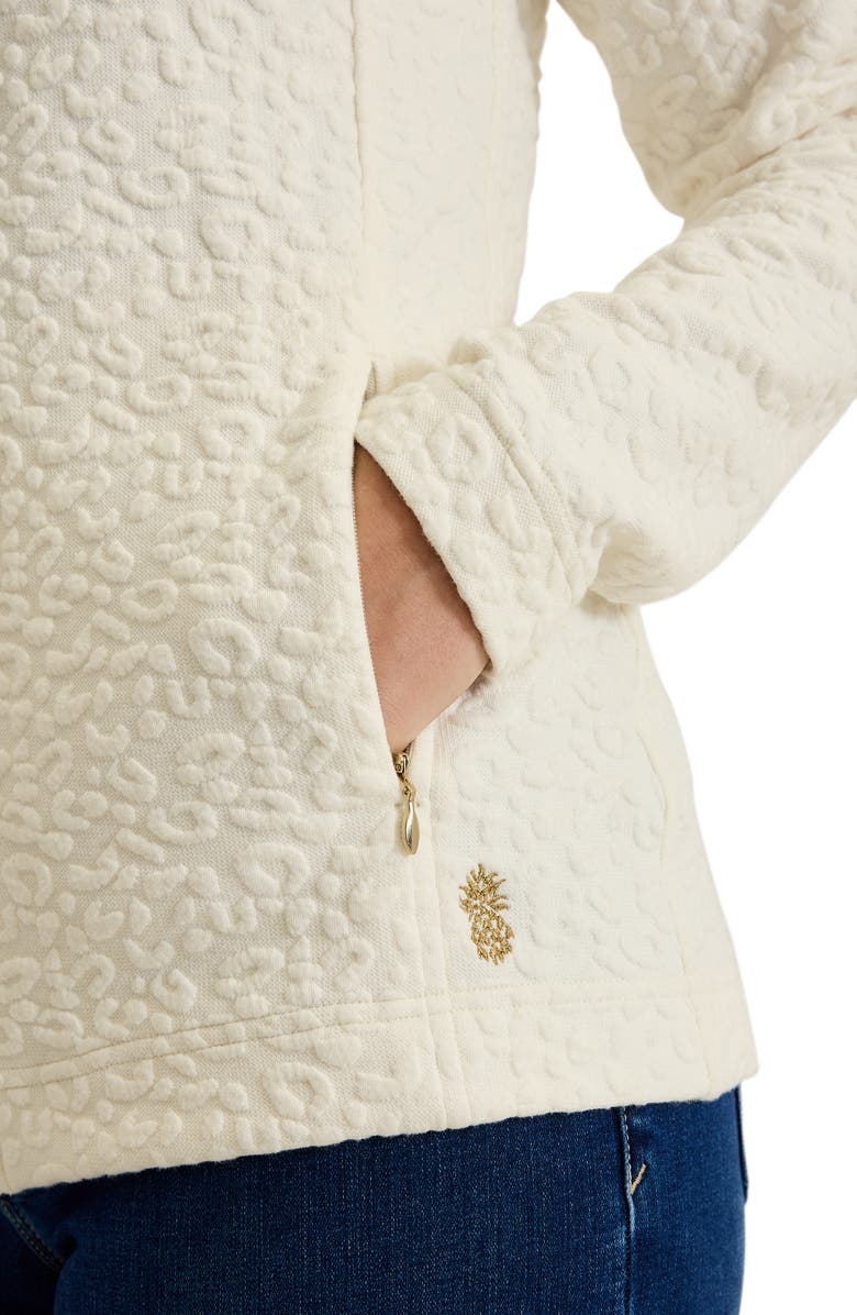 Tommy Bahama Aruba Purrfection Animal Spot Jacquard Zip-Up Jacket, Alternate, color, Coconut