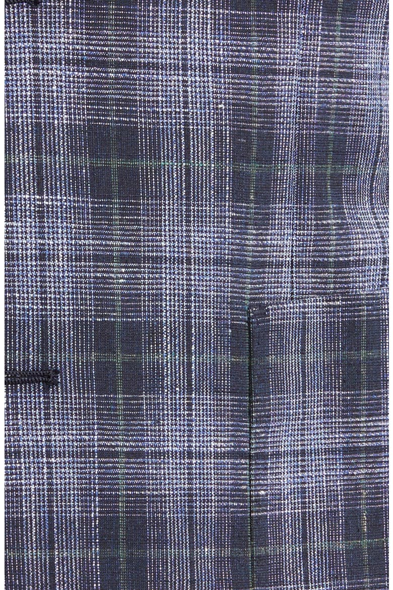 Plaid Stretch Wool & Cotton Blend Sport Coat, Alternate, color, NAVY VISTA PLAID