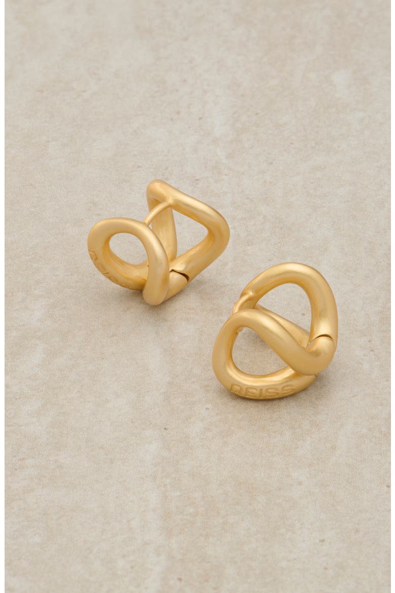 Phoebe Parallel Lines Huggie Earrings, Alternate, color, GOLD TONE