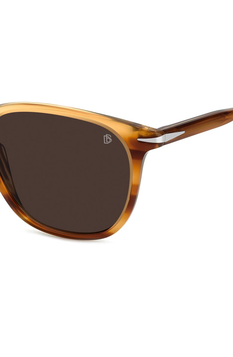 David Beckham Eyewear 51mm Rectangular Sunglasses, Alternate, color, Brown Horn/ Brown
