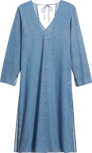rag & bone rb Miramar Crinkle Long Sleeve Cover-Up Dress