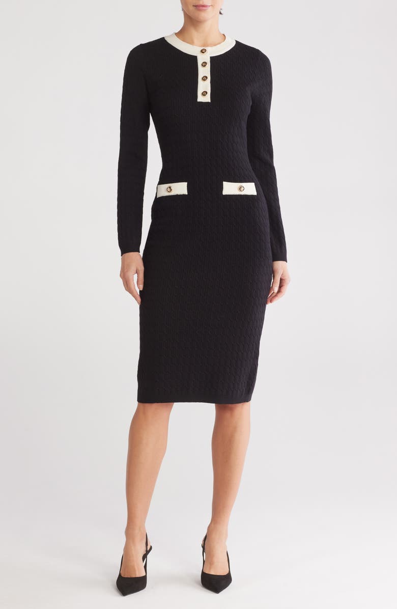 ZOE AND CLAIRE Long Sleeve Sweater Dress, Main, color,