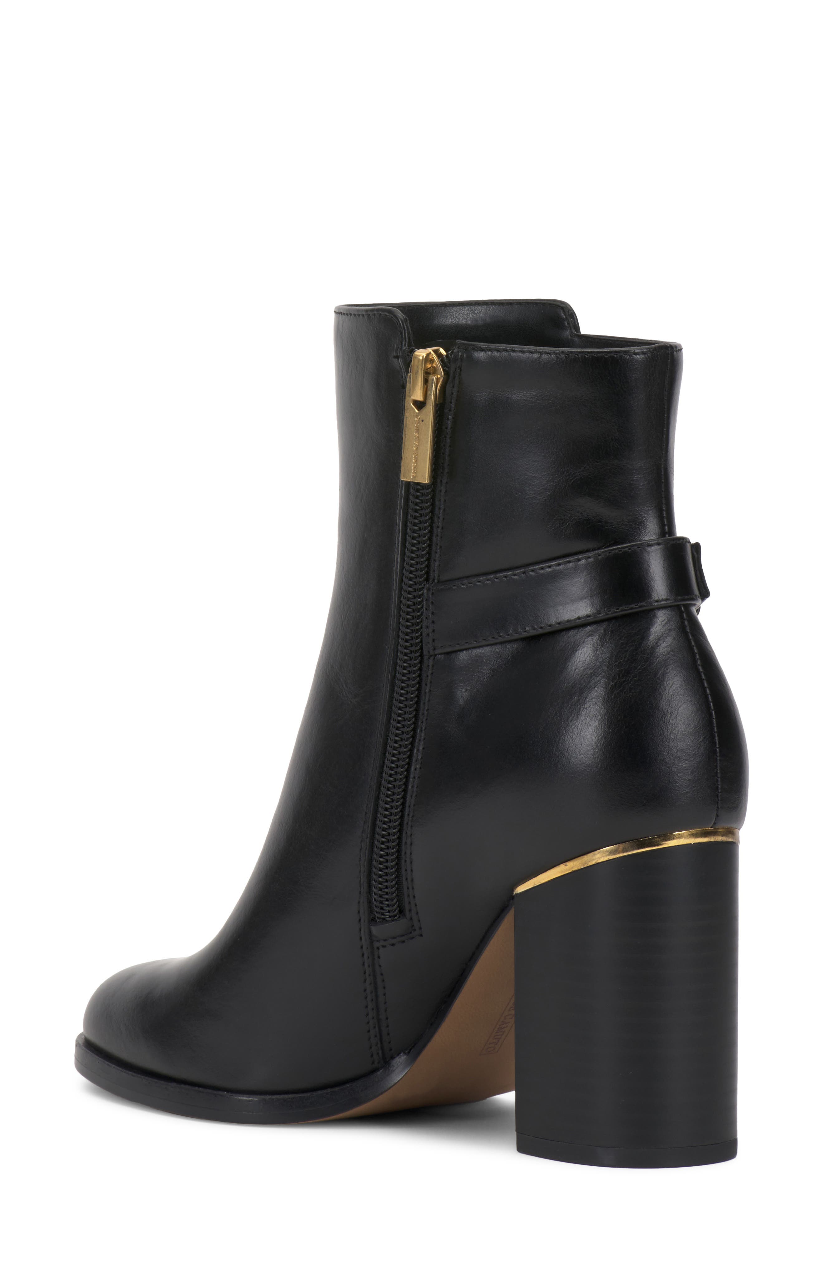 Melvani Leather Bootie, Alternate, color, BLACK