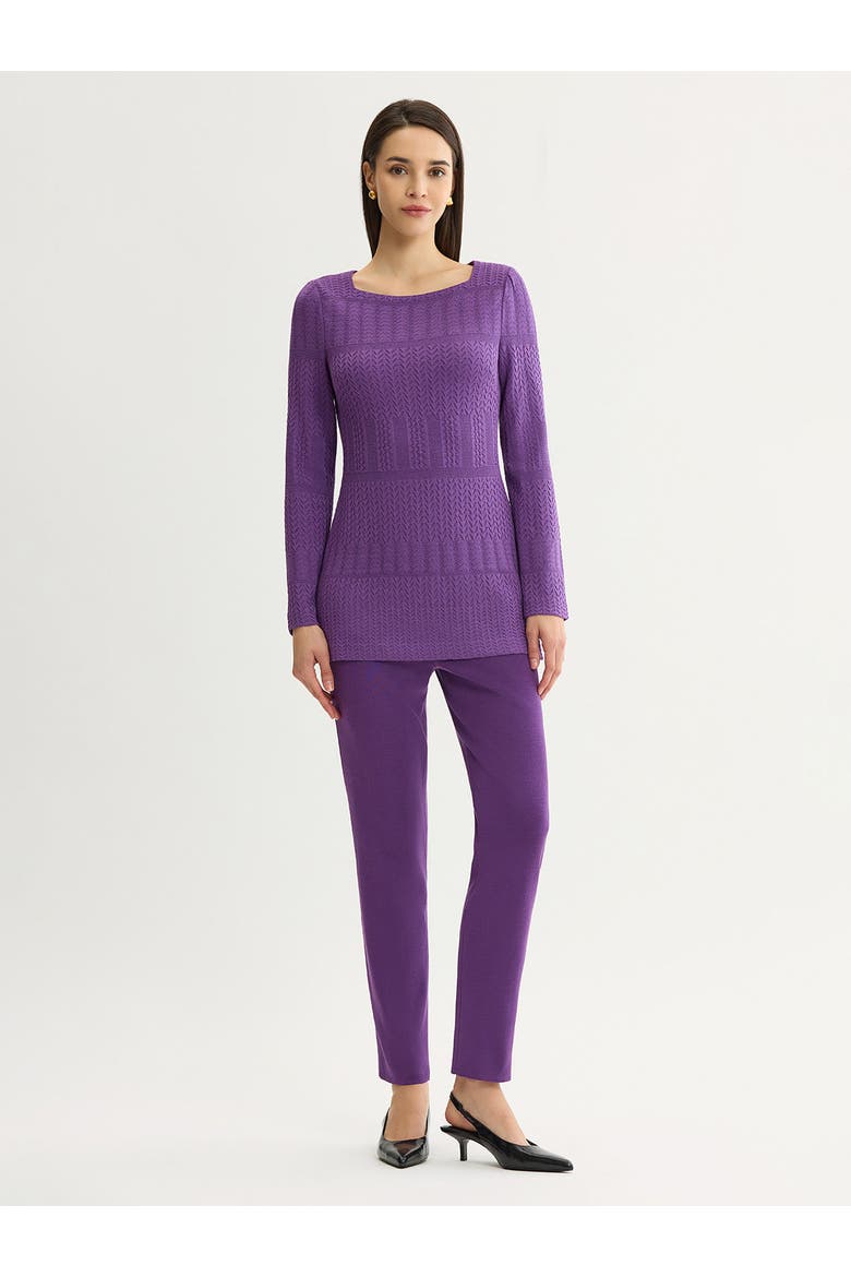 Tonal Multi Stitch Soft Knit Tunic, Alternate, color, Fresh Purple
