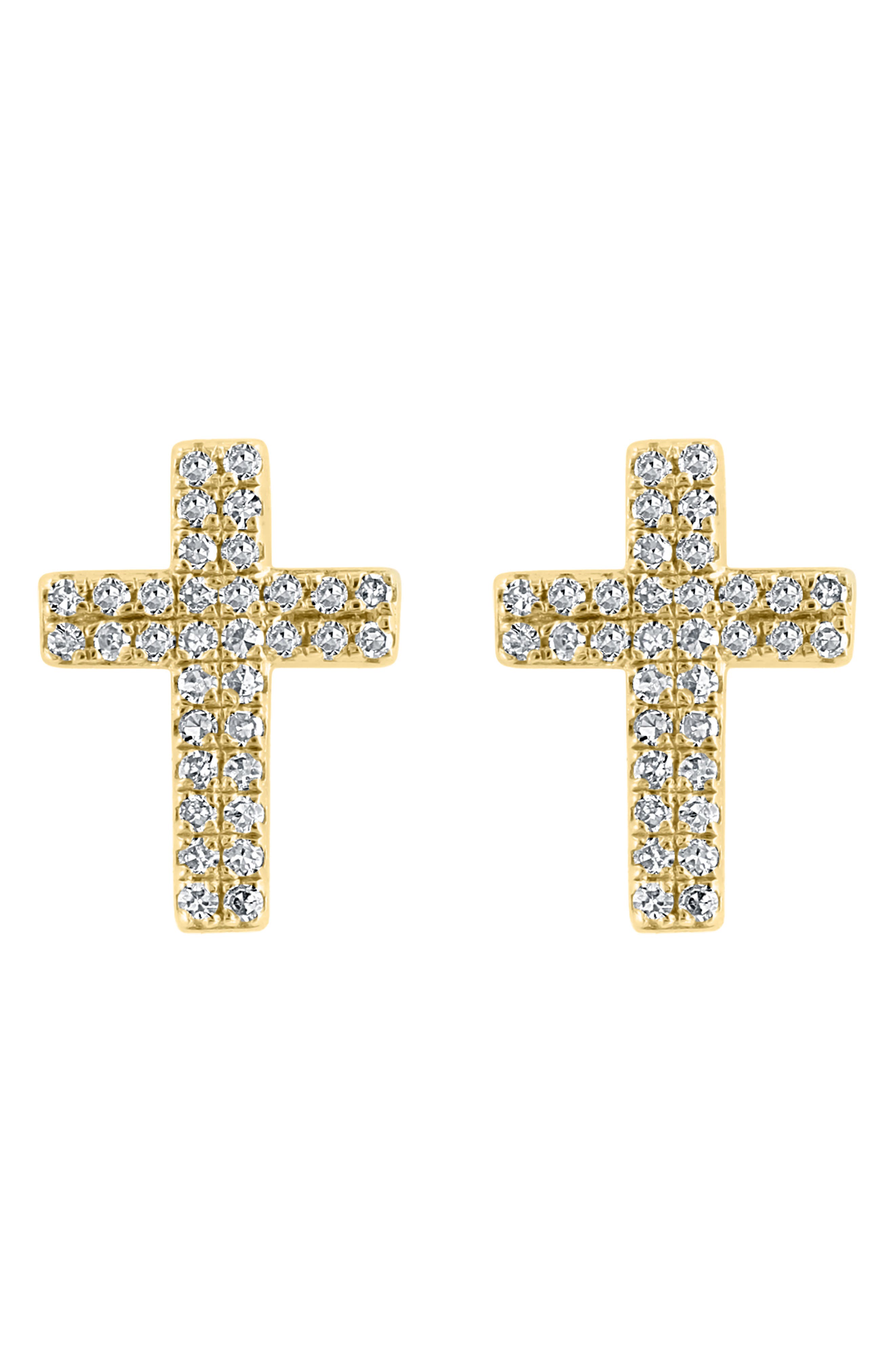EFFY Diamond Cross Stud Earrings