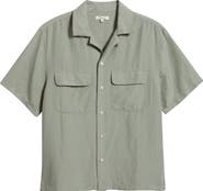 Madewell Short Sleeve Lyocell & Linen Button-Up Shirt
