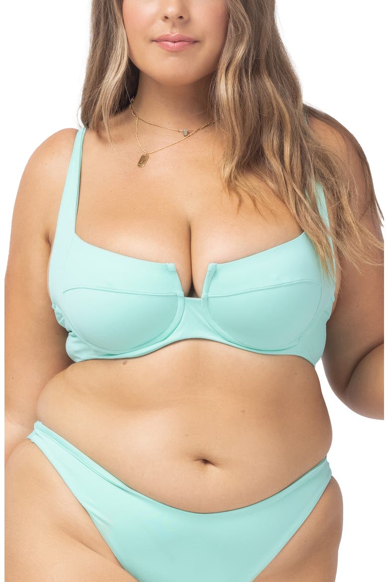 Camellia Underwire Bikini Top, Alternate, color, BRIGHT TEAL
