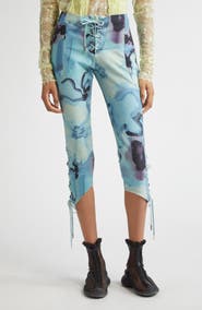 Collina Strada Baneberry Lace-Up Organic Cotton Capri Pants