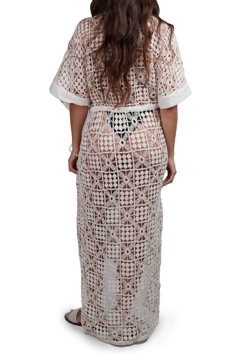Crochet Maxi Cover-Up, Alternate, color, IVORY