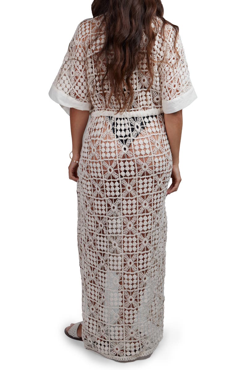 SAACHI Crochet Maxi Cover-Up, Alternate, color, Ivory