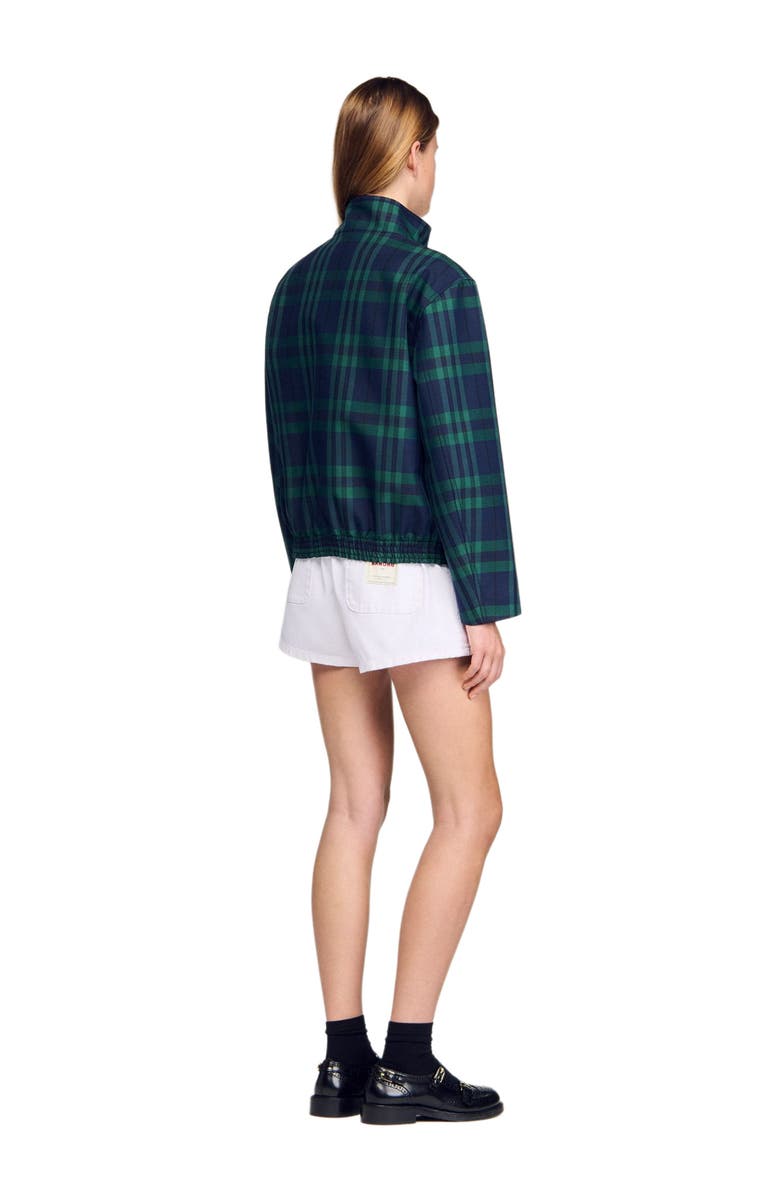 SANDRO Checked jacket, Alternate, color, Green / Blue
