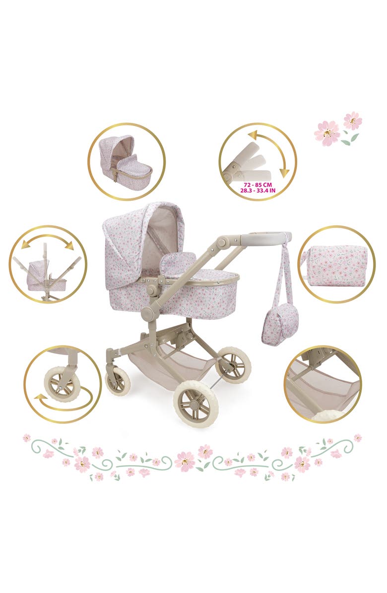 509 Crew Little Flora City Park 2 in 1 Doll Pram, Alternate, color, Beige