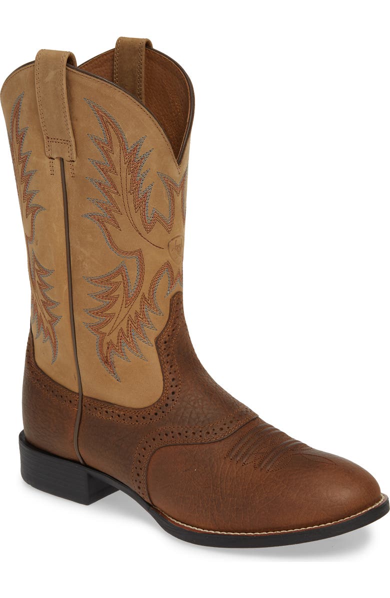 Ariat Heritage Stockman Cowboy Boot, Main, color, Brown