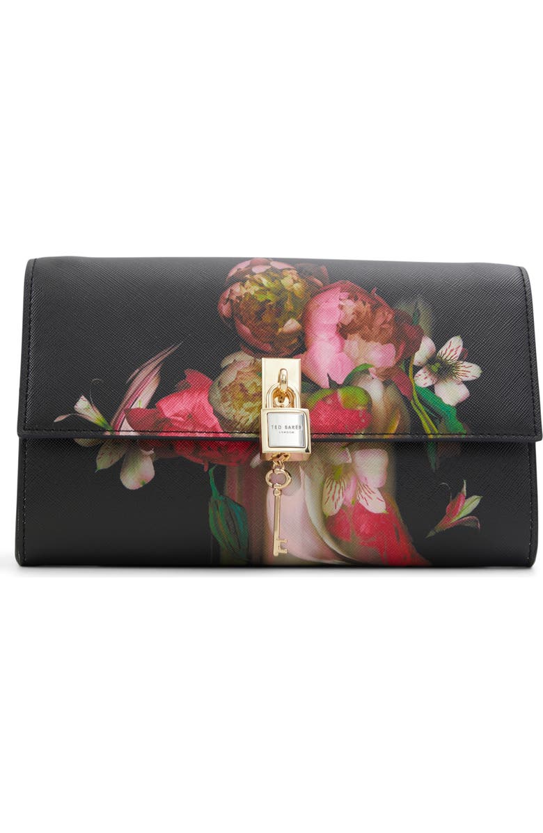 Ted Baker London Cyra Metallic Leather Crossbody Bag, Main, color,