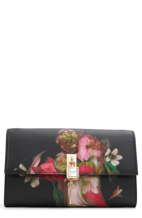 Ted Baker London Cyra Floral Print Convertible Crossbody Bag in Black Multi at Nordstrom