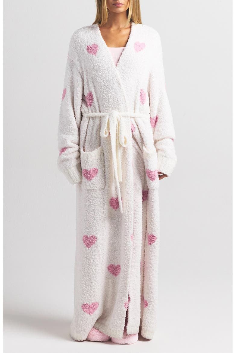 Cozy Knit Unisex Robe, Main, color, IVORY SPACED HEARTS