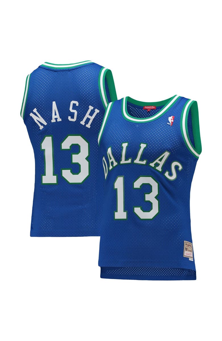 Mitchell & Ness Women's Mitchell & Ness Steve Nash Blue Dallas Mavericks 1998/99 Hardwood Classics Swingman Jersey, Main, color, Blue