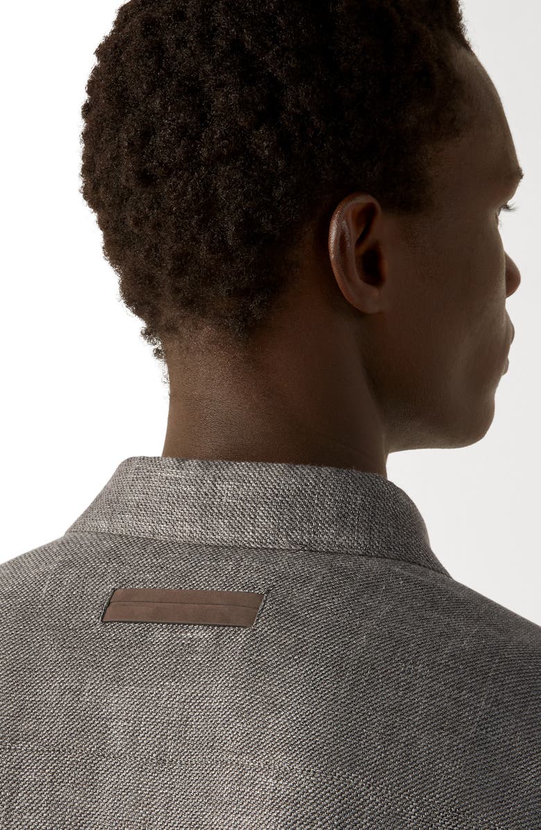 ZEGNA Cashmere, Linen & Silk Overshirt, Alternate, color, Dark Brown