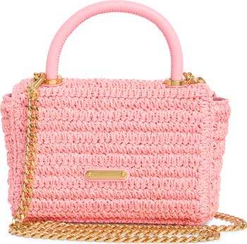 Edie Top Handle Straw Satchel