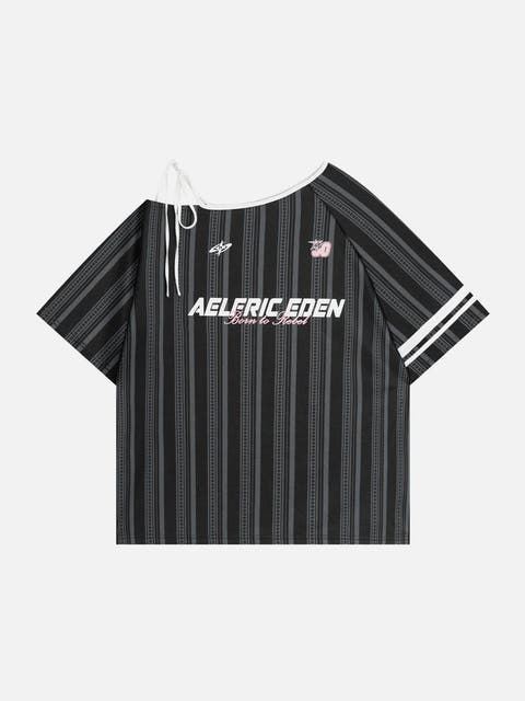 Stripe Off-The-Shoulder Tee