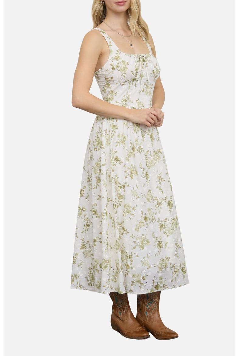 Eyelet Sleeveless Maxi Dress, Alternate, color, OLIVE