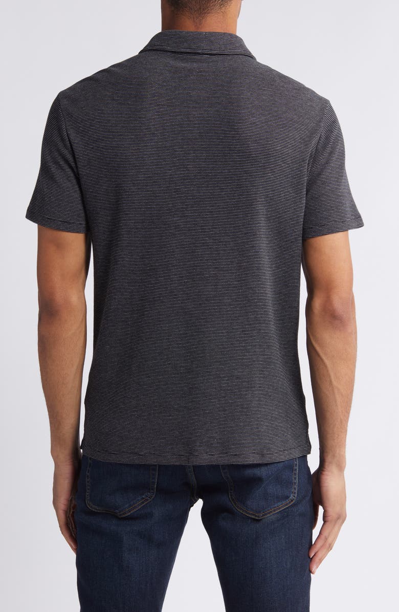 Robert Barakett Cloverdale Waffle Knit Polo, Alternate, color, Black