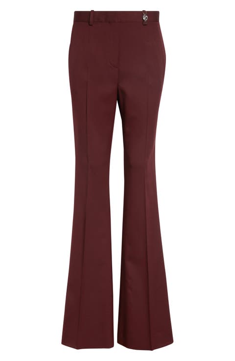 Stretch Virgin Wool Gabardine Flare Leg Pants