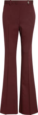 Versace Stretch Virgin Wool Gabardine Flare Leg Pants