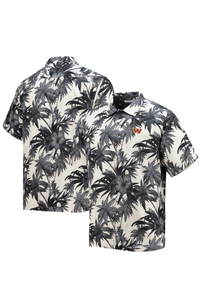 Tommy Bahama Men's Tommy Bahama Black Washington Commanders Sport Harbor Island Hibiscus Camp Button-Up Shirt, Alternate, color,